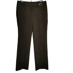Jones New York Signature High Waisted Straight Leg Stretch Pants in Black - Sz 8